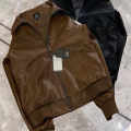 Armani Exchange Brown Authentic Leather Jacket-thumb-1