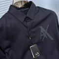 Armani Exchange Navy Blue Cotton Shirt-thumb-1