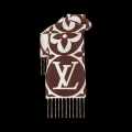 Louis Vuitton Dark Brown Cashmere Wool Blend Scarf-thumb-2