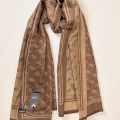 Guess Semi Brown Reversible Wool Blend Stole-thumb-1