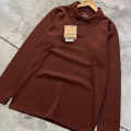 Burberry Dark Brown Premium Full Sleeves Polo T-shirt-thumb-1