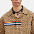 Coach Embroidered Brown Premium Cotton Shirt-thumb-0