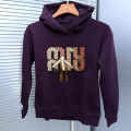 Miu Miu Purple Embroidered Women Hoodie-thumb-1