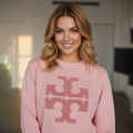 Tory Burch Pink Embroidered Women Sweatshirt-thumb-0