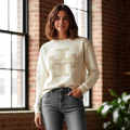 Tory Burch White Embroidered Women Sweatshirt-thumb-0