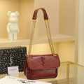 Ysl Lou Lou Puffer Maroon Sling Bag-thumb-0