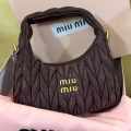 Miu Miu Wander Matlasse Dark Brown Hobo Bag-thumb-0