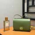 Loewe Paseo Plated Green Satchel Bag-thumb-0