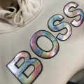 Boss White Hood Embroidery Logo Hoodie-thumb-2