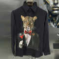 Balmain Professional Panther Print Black Premium Cotton Shirt-thumb-1