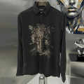 Gucci Leopard Print Black Premium Quality Cotton Shirt-thumb-1