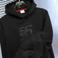 Burberry Black Embroidery Logo Hoodie-thumb-3