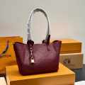 Louis Vuitton Solid Shades Embossed Neverfull Wine Tote Bag-thumb-0
