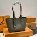 Louis Vuitton Solid Shades Embossed Neverfull Green Tote Bag-thumb-0