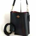 Coach Mollie Solid Shades Bucket Black Handbag-thumb-0