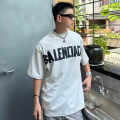Balenciaga White Premium Quality Baggy Fit T-shirt-thumb-3