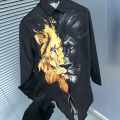 Gucci Lion Print Black Premium Quality Cotton Shirt-thumb-3