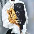 Gucci Lion Print White Premium Quality Cotton Shirt-thumb-4