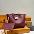 Louis Vuitton Solid Shades Embossed Neverfull Wine Tote Bag-thumb-0