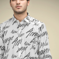 Armani Exchange Printed White Premium Quality Shirt-thumb-4
