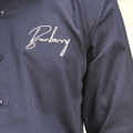 Burberry Embroidered Blue Cotton Premium Shirt-thumb-4