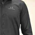 Armani Exchange Black Premium Cotton Shirt-thumb-4