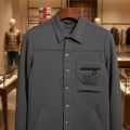 Burberry Dark Grey Premium Quality Warm Shirt-thumb-4