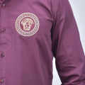 Versace Medusa Embroidered Wine Premium Shirt-thumb-4
