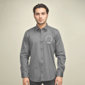 Balmain Embroidered logo Grey Premium Shirt-thumb-1