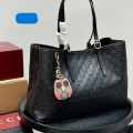 Gucci Emblem Black Tote Bag With Charm-thumb-0