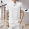 Louis Vuitton White Embroidery Logo Premium T-shirt-thumb-0