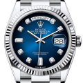 Rolex Date-just 36 mm Oyster Platinum Blue Dial 128236-thumb-1