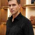 Balmain Embroidered Black Premium Cotton Shirt-thumb-0