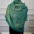 Louis Vuitton Reversible Green Shine Monogram Shawl-thumb-1