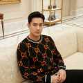 Gucci GG Shadow Logo Wool Black Jacquard Pullover-thumb-0