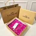Coach Signature Pink C Border Woollen Stole-thumb-1