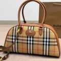 Burberry Bowling Vintage Check Brown Shoulder Bag-thumb-0