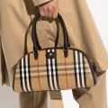 Burberry Bowling Vintage Check Black Shoulder Bag-thumb-1