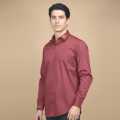 Versace Embroidered Wine Premium Cotton Shirt-thumb-0