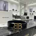 Balenciaga Black Premium Quality Leather Belt-thumb-1