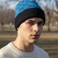 Gucci Monogram Blue Premium Edition Cashmere Beanie-thumb-0