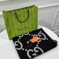 Gucci GG Monogram Bee Warm  Black Woolen Stole-thumb-1
