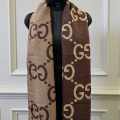 Gucci GG Monogram Warm Brown Woolen Stole-thumb-0