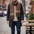 Coach Signature Brown C Border Stole-thumb-1