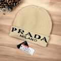 Prada Monogram Cream Premium Edition Cashmere Beanie-thumb-2