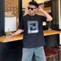 Fendi Black Embroidery Logo Premium Baggy Fit T-shirt-thumb-2