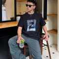 Fendi Black Embroidery Logo Premium Baggy Fit T-shirt-thumb-1