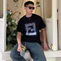 Fendi Black Embroidery Logo Premium Baggy Fit T-shirt-thumb-0