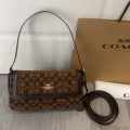 Coach Eatta Brown Small Flap Tote Bag-thumb-0