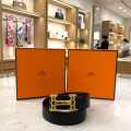 Hermes Golden Premium Quality Leather Belt-thumb-1